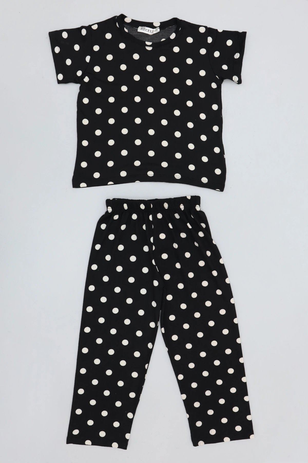 4-8 Yaş Kız Çocuk Pijama Takımı Siyahbeyaz - 53798.1780.
