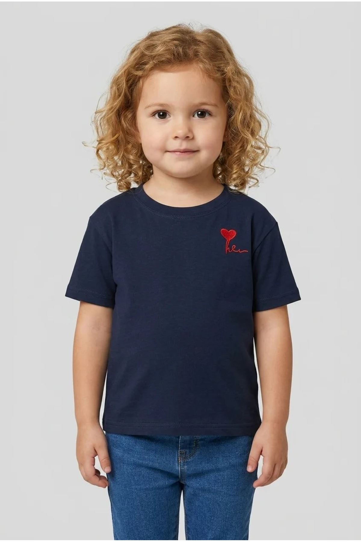 4-12 Yaş Unisex Çocuk Tişört Lacivert - 53802.1780.