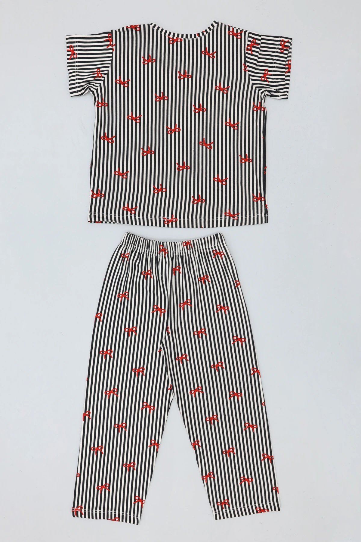 4-8 Yaş Kız Çocuk Pijama Takımı Siyahbeyaz - 53798.1780.