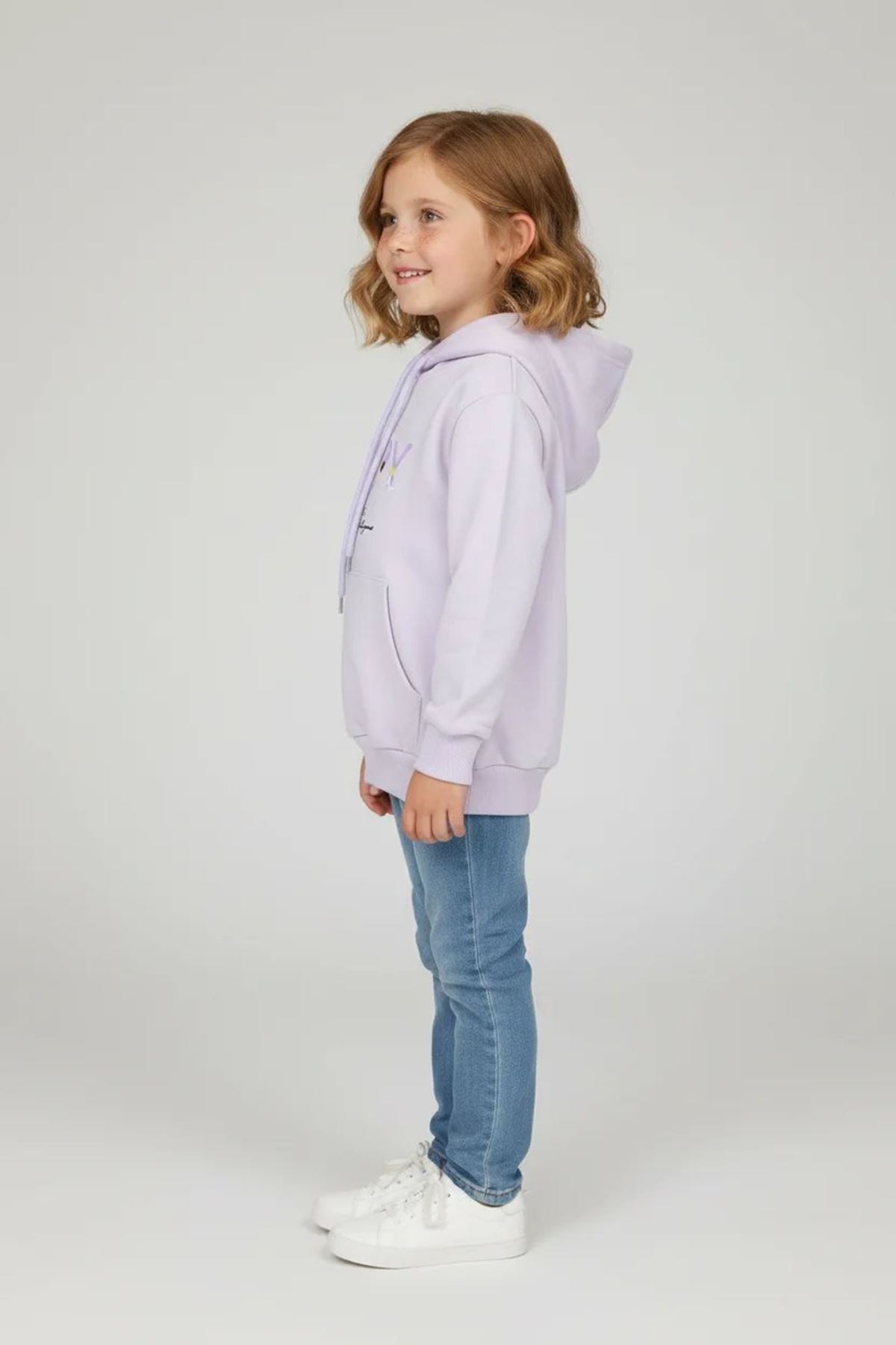 6-9 Yaş Kız Çocuk 2 İplik Şardonsuz Penye Sweat Lila - 6264272.1576.