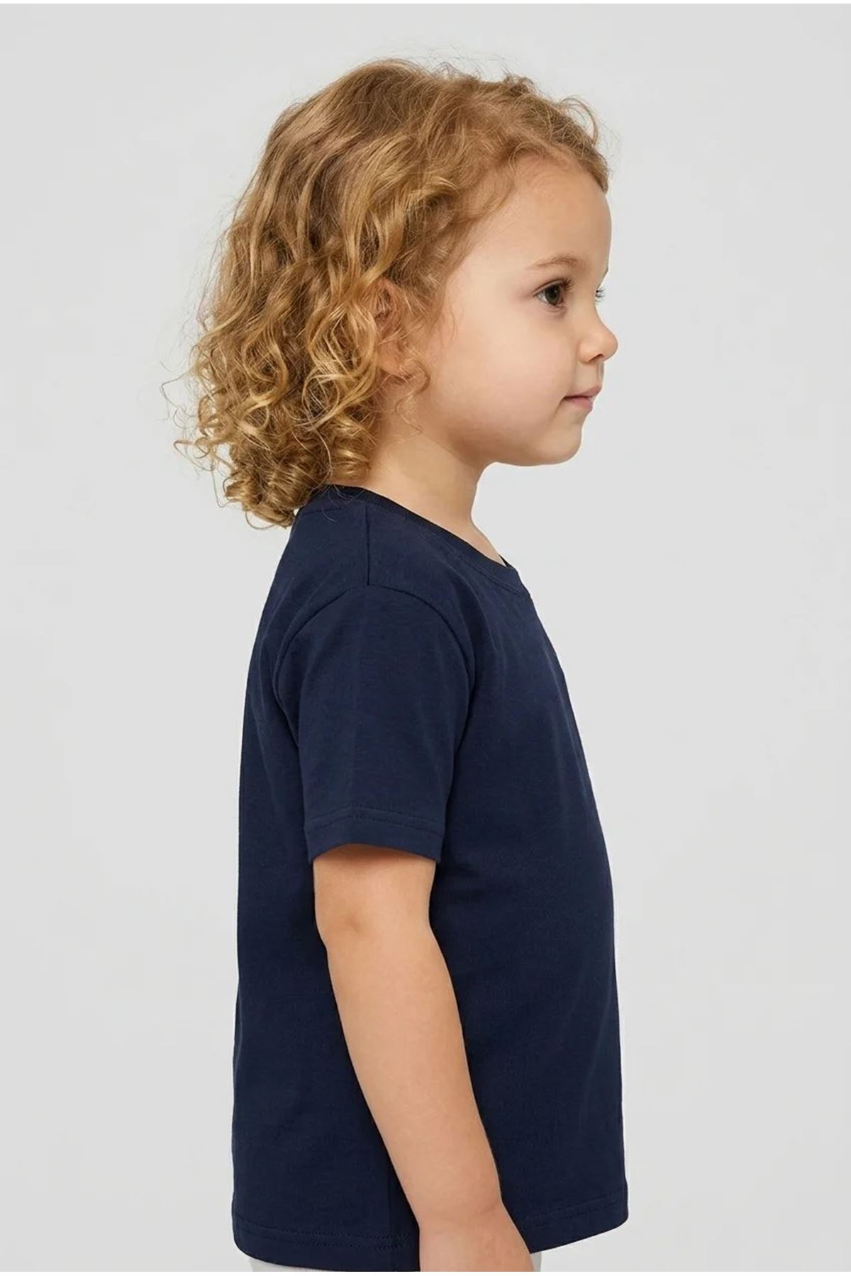 4-12 Yaş Unisex Çocuk Tişört Lacivert - 53802.1780.