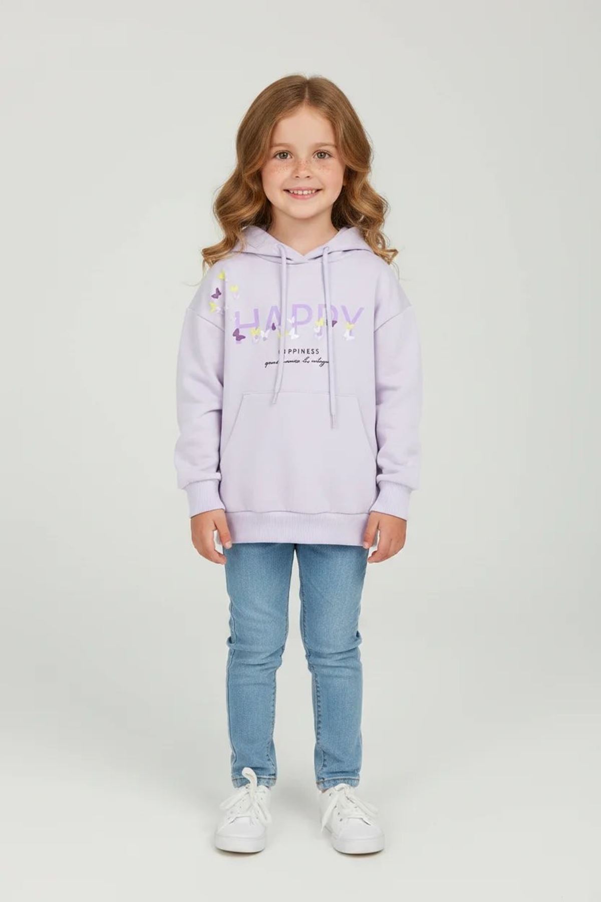 6-9 Yaş Kız Çocuk 2 İplik Şardonsuz Penye Sweat Lila - 6264272.1576.