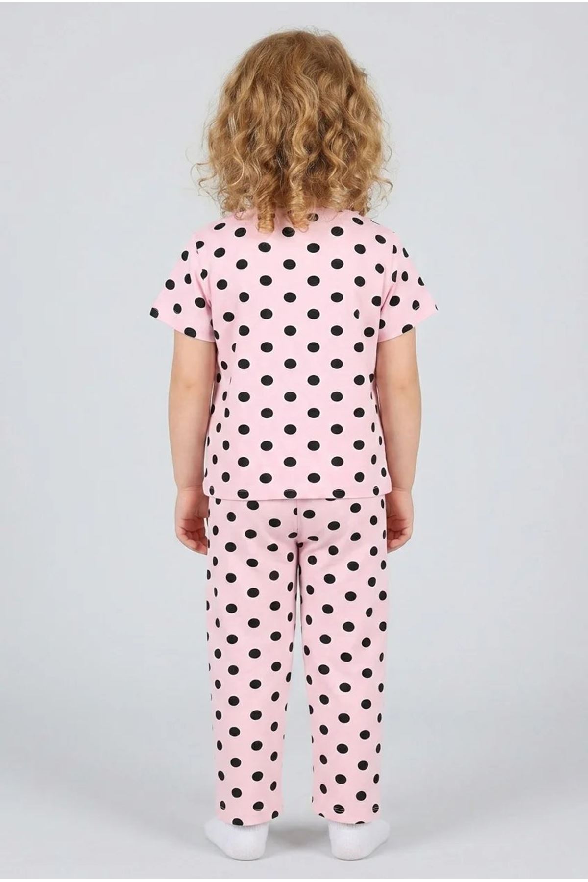 4-8 Yaş Kız Çocuk Pijama Takımı Siyahbeyaz - 53798.1780.