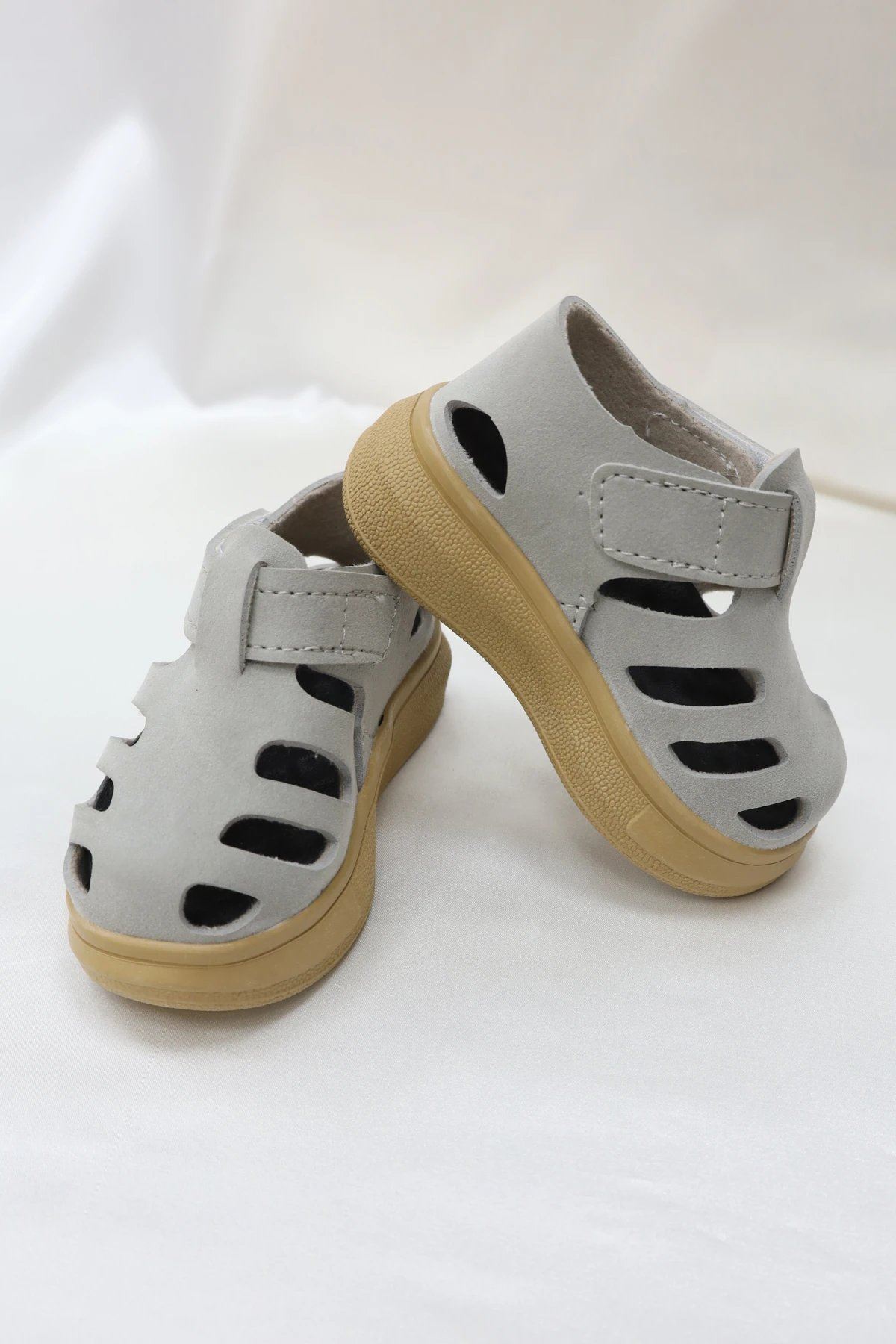 Işıklı Cırtlı Çocuk Sandalet Gri - 33175.264.